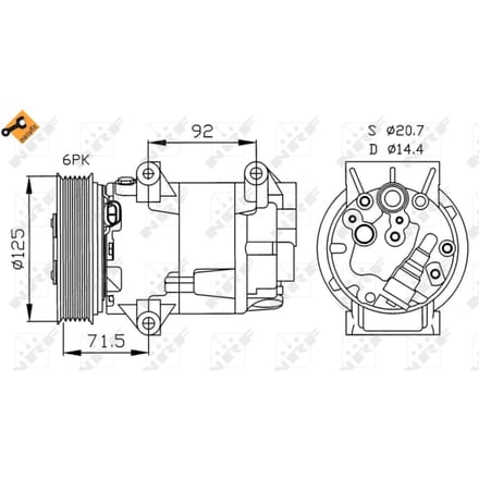 Compressor, airconditioning NRF 32208