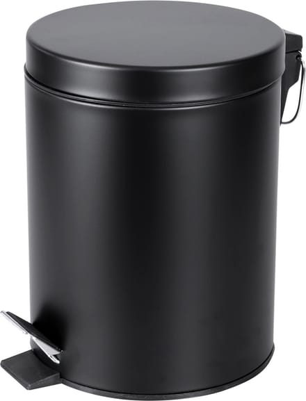 Differnz Pedaalemmer Mat Zwart â€“ Prullenbak Badkamer â€“ Afvalbakje â€“ 5 liter