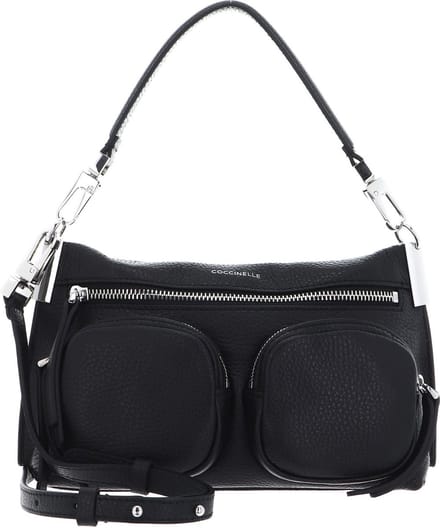 COCCINELLE Leren Schoudertas Hyle Suede Handbag Noir Zwart