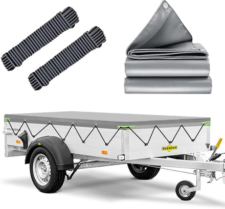 Waterdichte Aanhangwagen Afdekzeil Plat met Zeilkoord voor Diverse Trailers