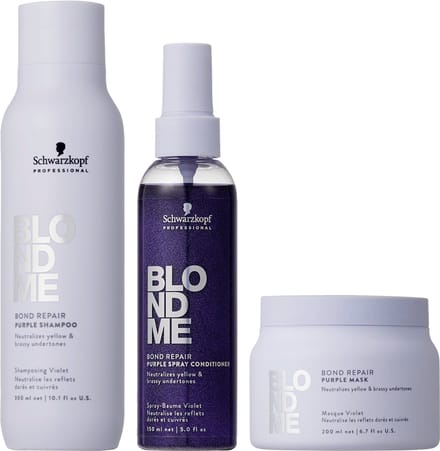 Schwarzkopf - Blond Me - Purple Toning Shampoo, Masker en Spray Conditioner set