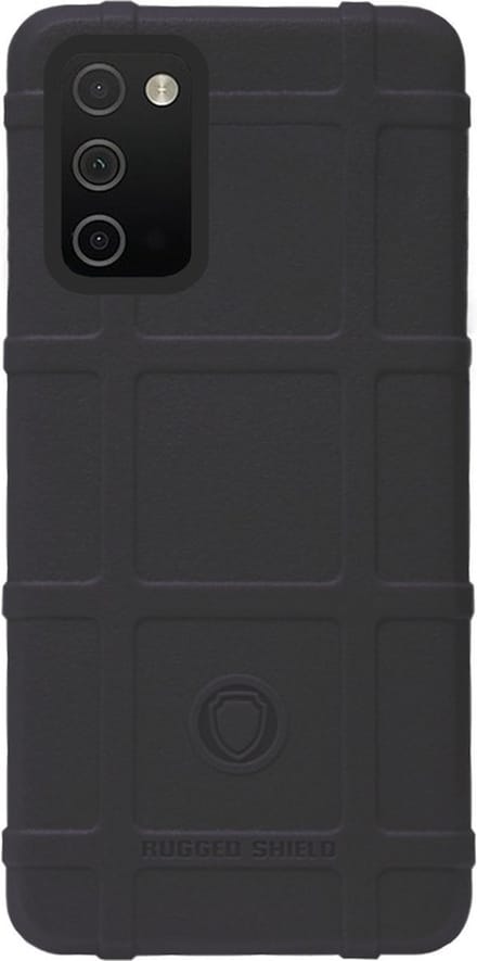 RUGGED SHIELD Rubber Bumper Case Hoesje Geschikt voor Samsung Galaxy A03s - Zwart