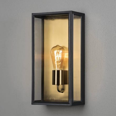 Konstsmide Carpi schwarz/messing 7349-758 Buitenlamp (wand) E27 Zwart, Messing