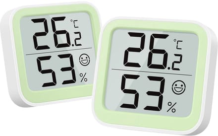 Mini Hygrometer en Temperatuursensor voor Binnen - Vochtigheid Meter met Comfortdisplay voor Babykamer