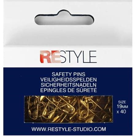Veiligheidsspelden 19 mm goud, 40 stuks