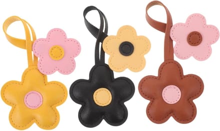 Bloemen Hanger - Kunstbloem Bedel - Tas Decoratie - PU Leer - 3 Stuks - Multicolor