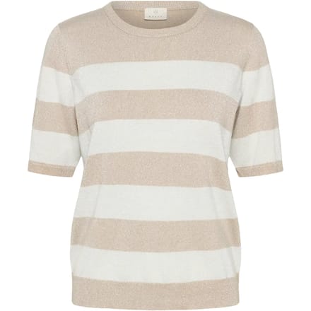 Kaffe T-shirt Karegina Striped Pullover 10510652 Feather G/chalk Wide Stripe Dames Maat - M