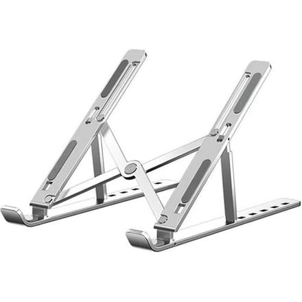 Support pliable et réglable pour ordinateur portable, en alliage d'aluminium, support de levage et de refroidissement, vente en gros argenté