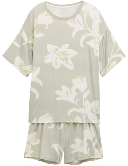 Tom Tailor - Pyjamaset met all-over print - Maat S/36 - grün-hell-Allover