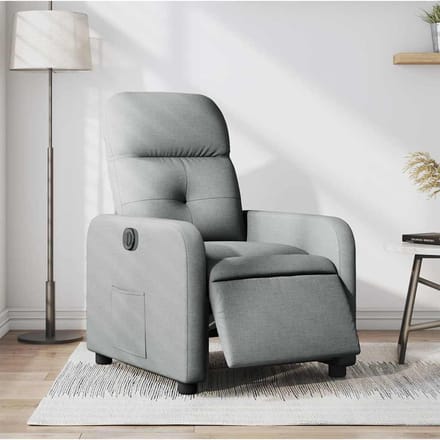 vidaXL - Fauteuil - elektrisch - verstelbaar - stof - lichtgrijs