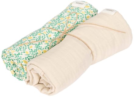 Koeka hydrofiel swaddle 2-pack Meadow off white 75x75