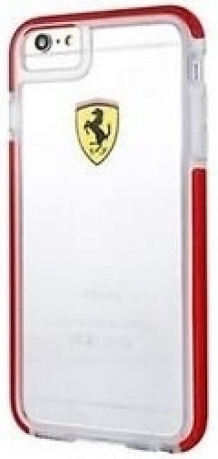 Ferrari Shockproof Back Cover - Geschikt voor Apple iPhone 5/5S/SE(1e gen.) - Transparant/Rood