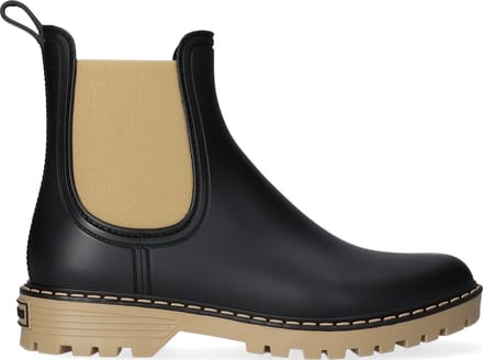 Toni Pons Cavour Dames Regenboots Beige | Zwart | Rubber | Maat 36 | CAVOURbeige