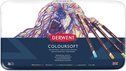 Derwent Coloursoft Potloden in blik 36 stuks