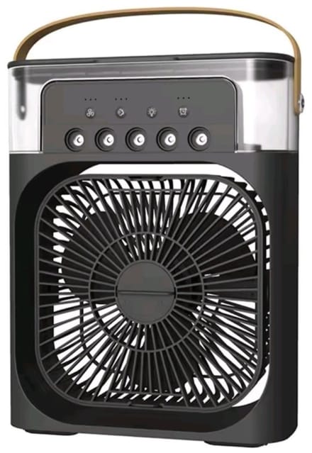 Retro LED Mist Ventilator – Nevel & Aroma – 3 Snelheden – Zwart