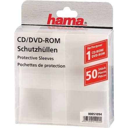 CD/DVD/Blu-ray-beschermhoesjes - 50 stuks (transparant)