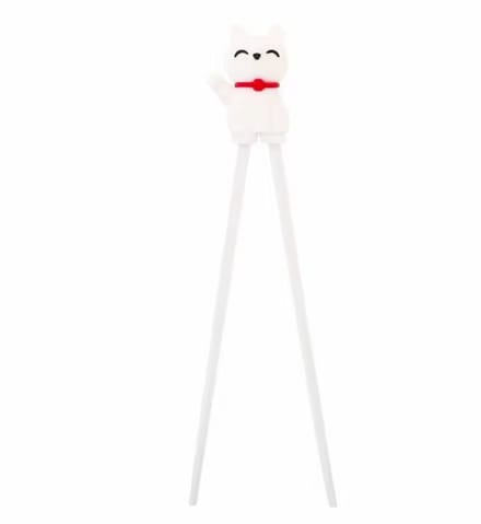 ProductGoods Kinder Eetstokjes – Kat – Met Hulpstuk – 2 Stuks – Wit