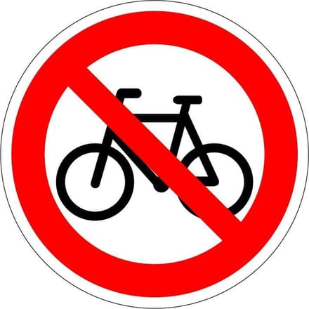 Verboden voor fietsen sticker, C14 300 mm