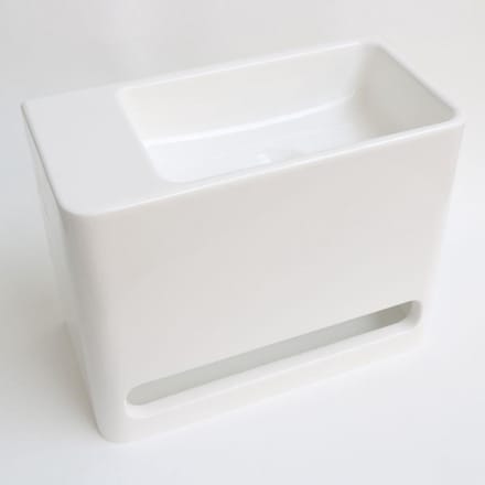 INK Hangar fontein Polystone links zonder kraangat 30x40x20cm Glans wit