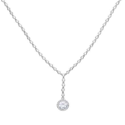 Diamonfire - Zilveren choker 43 cm - Bridal - Zirkonia - Entourage