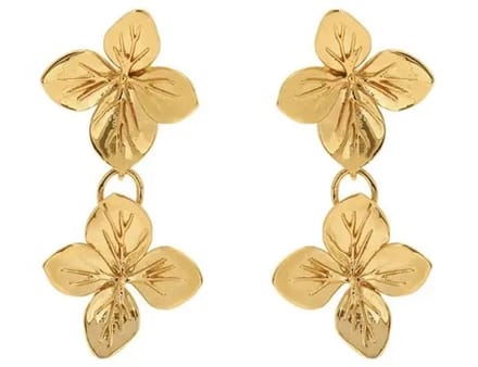 Oorsteker bloemen/goldplated/3.3cm