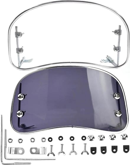 Motorfiets Voorruit - Windscherm Scooter - Bescherming Tegen Wind - Universele Pasvorm - 40 x 23 cm - Transparant