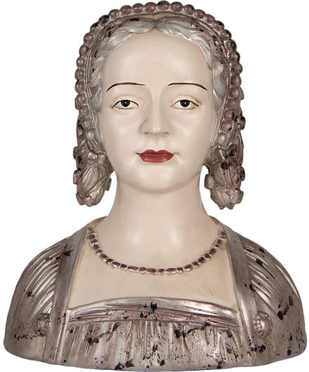Clayre & Eef Decoratie Beeld Vrouw 27x15x30 cm Beige Kunststof
