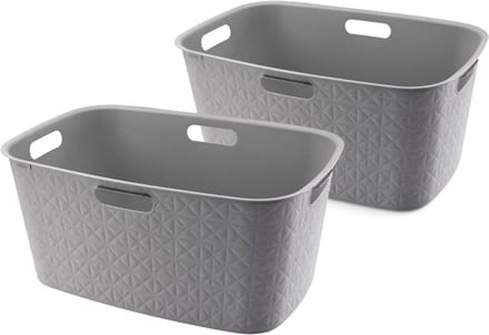 Curver Softex Wasmand - 45 liter - Set van 2 - 57x37x27cm - Taupe