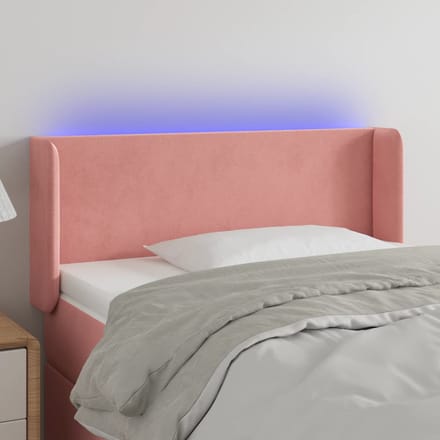 vidaXL - Hoofdbord - LED - 93x16x78/88 - cm - fluweel - roze