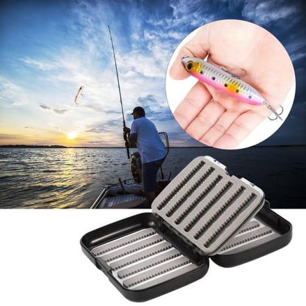 Boîte de rangement robuste et étanche pour appâts de pêche à la mouche, leurres, hameçons Type A white