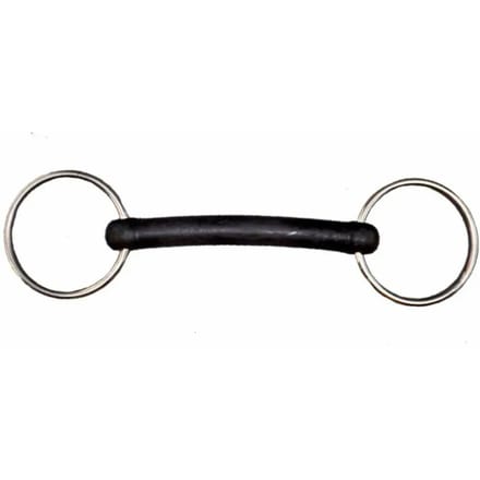 2-rings roestvrijstalen paardenbit met zacht rubber Tattini