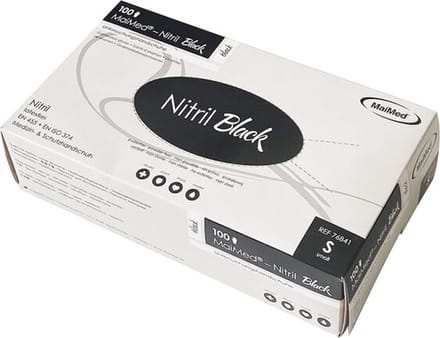 Maimed Nitril Powderfree Handschoenen SMALL - Black