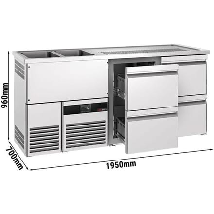 GGM Gastro Biertheke PREMIUM - 1950x700mm - 4 Schubladen