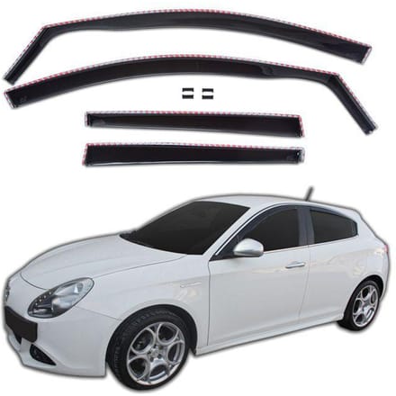 Déflecteurs d'air - SCOUTT - Alfa Romeo Giulietta - Fumé - Installation facile - Acrylique renforcé