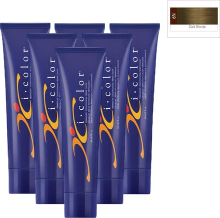 ISO i color Permanent Conditioning Crème Color 60ml 6N Dark Blonde x 6 tubes