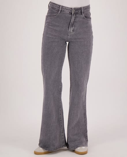 Je m'appelle Dames Broek Flared fit Met stretch - Grijs - Maat S