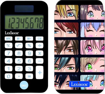 Manga 8 Digits Pocket rekenmachine met bescherming hoes