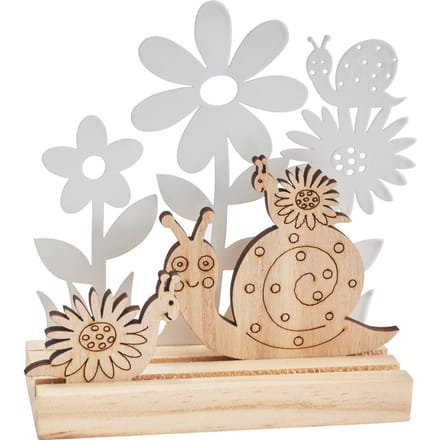 VBS Houten bouwpakket met metalen bloemen "Slakken"
