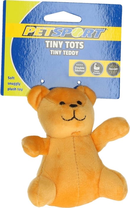 Petsport - Honden & Katten Speelgoed - Knuffel - Tiny Teddy - 10cm - Bruin
