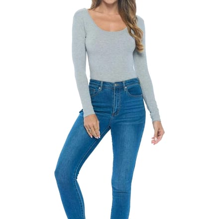 Brave Soul Dames/Dames Bodysuit (Grijs Marl Marl)