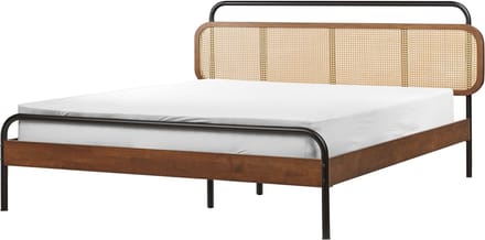 BOUSSICOURT - Bed - Donkerbruin - 160 x 200 cm - Rubberhout