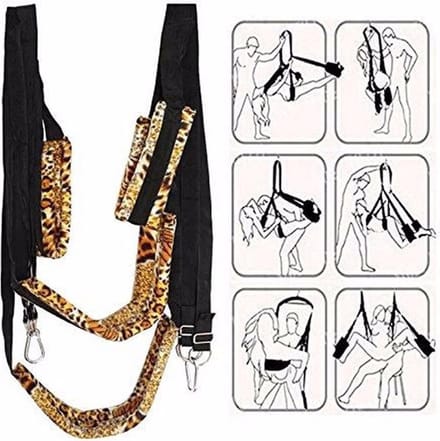 Bondage set swing neuk schommel voor aan plafond - luipaard geel