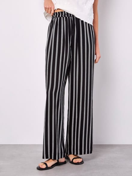 Stripe Wide Leg Trousers