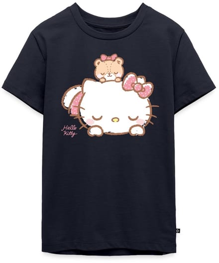 Hello Kitty Met Teddy Op Haar Rug Premium T-Shirt Tiener