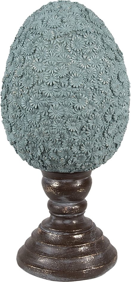 Clayre & Eef Decoratie Beeld Ei Ø 16x34 cm Blauw Kunststof