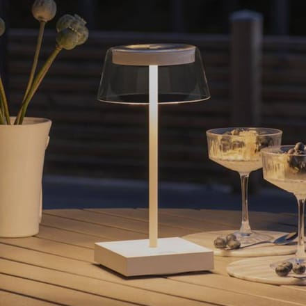 Konstsmide LED tafellamp Scilla met USB, wit