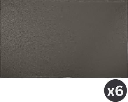 ZICZAC - Placemat TRUDO - SET/6 - Lederlook - 33x45 cm - Rechthoek, grijs