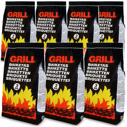 Deuba Houtskool - 7x3 kg Briketten - BBQ Grill