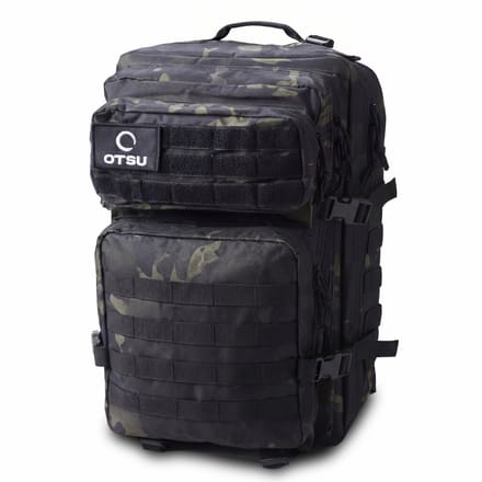 Expedition | Donkere camouflage tactische rugzak van 40 liter met patchpaneel