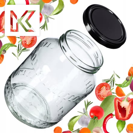 KADAX Albi glazen pot 2,5L 100mm + zwart deksel 8st